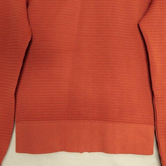 Aura Active Full Zip Jacket Stretch Waffle Burnt Orange Long Sleeve Womens S/M - Picture 8 of 11